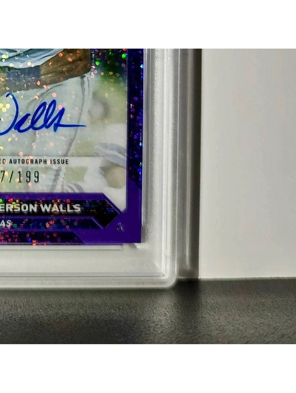 Everson Walls 2023 Topps Chrome Purple Speckle Refractor 197/199 PSA 10 Auto 9